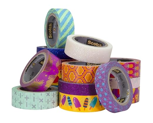 Scotch Expressions Tape, .59 in x 393 in, Red, 6 Rolls (C314-RED)