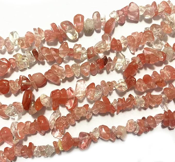 7-8mm Natural Cherry Quartz Gemstone Chips Beads Healing Crystals Waist Bracelets Necklace Kit Irregular Stone DIY Crafts Design Jewelry Making