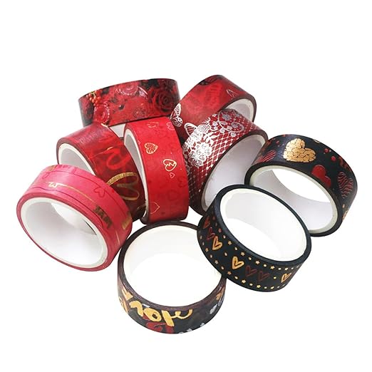 Spring Washi Tape Set 10 Rolls - Green Grass Flowers Masking Decorative Tapes for Bullet Journal, Planner, DIY Arts Crafts, Scrapbooking Party Favors (Spring)