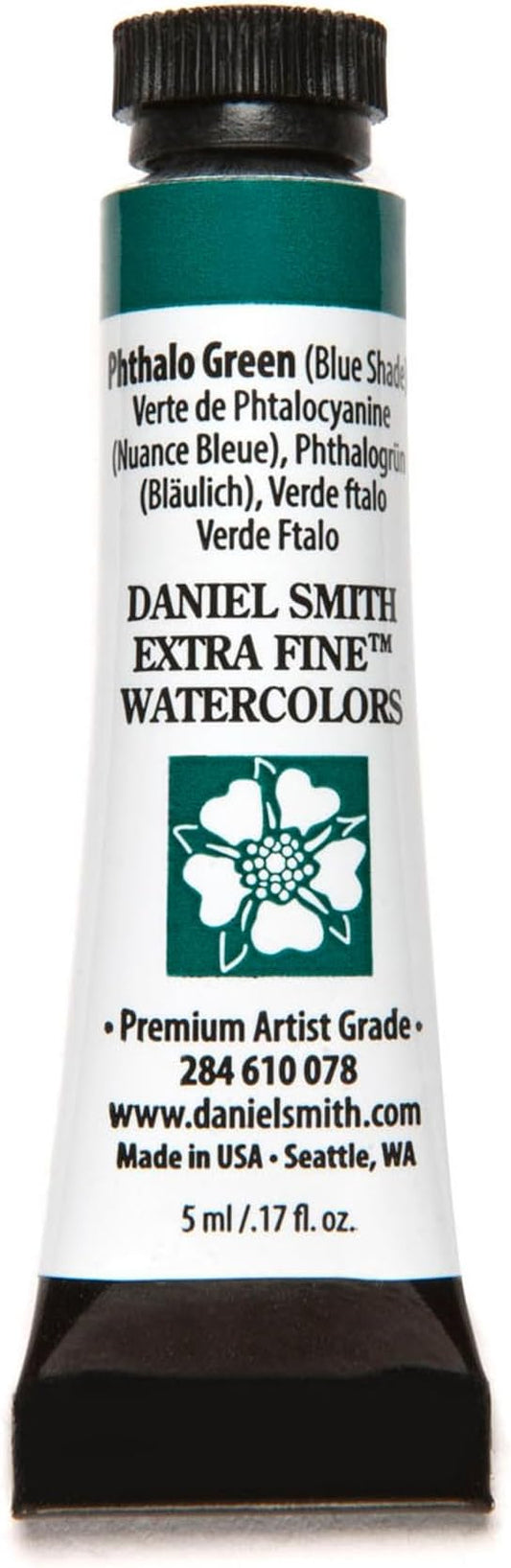 Daniel Smith 284610078 Extra Fine Watercolors Tube, 5ml, Phthalo Green (Blue Shade), 0.17 Fl Oz (Pack of 1)