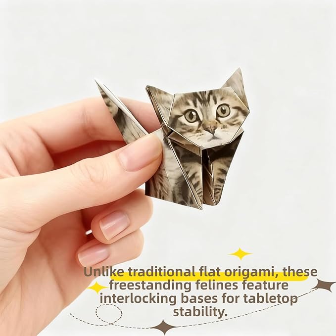 Diy Origami Paper Cats, 50 Sheets Diy Origami Paper To Fold 3d Cute Cat Figures (dog)