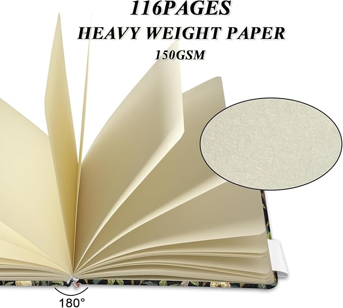 5" x 5" Hardcover Sketch Book,Small Mixed Media Sketch Pad,58 Sheets 150GSM Acid-Free Artist Drawing Paper,Travel Journal Blank Notebook for Adults Painting,Illustration,Art Supplies.Pomegranate