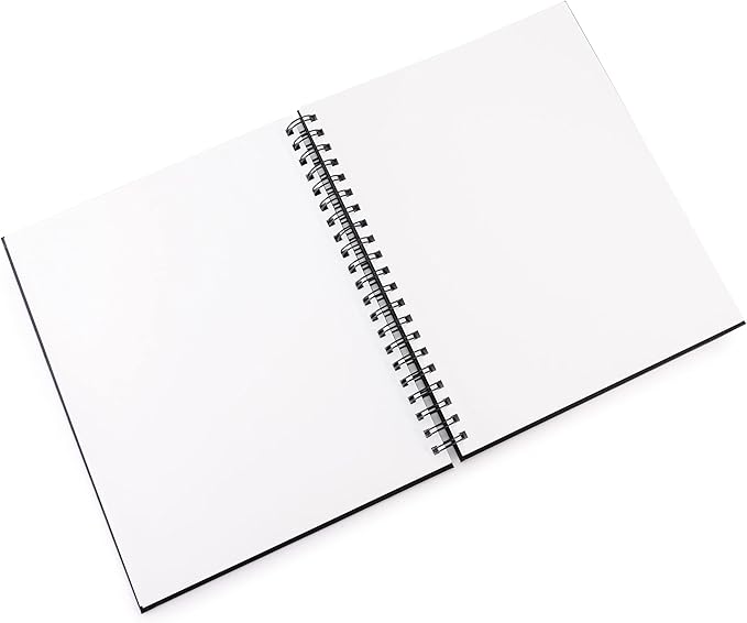 Pentalic - 9"x 12" Double Wirebound Sketchbook, 80 Sheets, Black