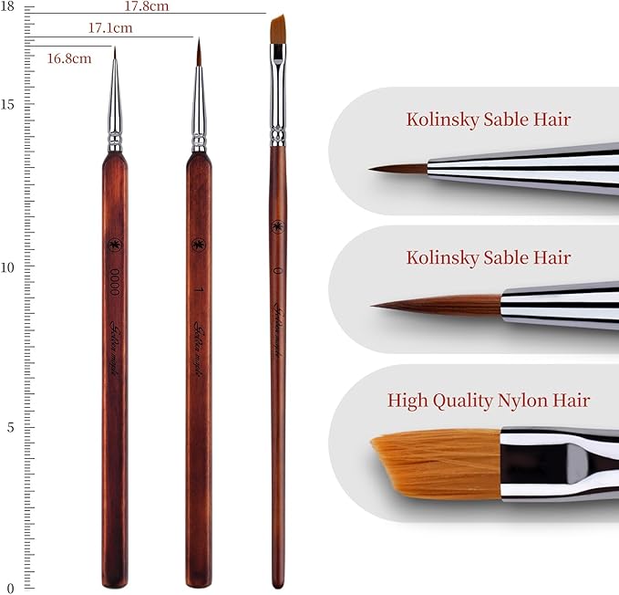 Kolinsky Sable Miniature Paint Brushes-Golden Maple 3pcs Detail Paint Brushes Drybrush for Acrylic Watercolor, Small Fine Detail Paint Brush Set Use for Mini Paints,Paint by Number, Miniature Painting