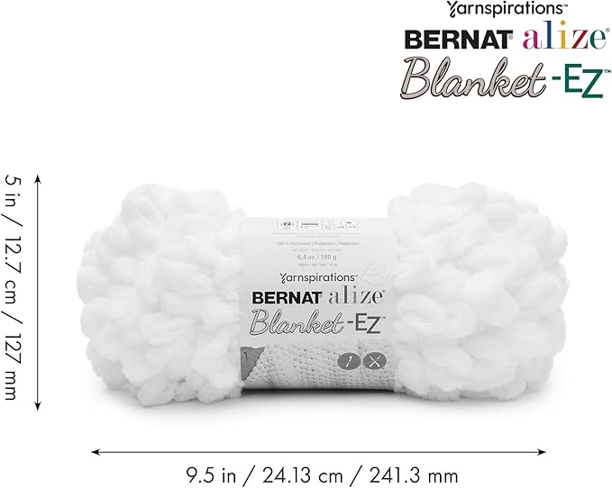 Bernat Alize Blanket-EZ Super Soft Looped Yarn for Beginners, Hand Knitting- No Needles or Hooks Needed, Black, 2 Pack