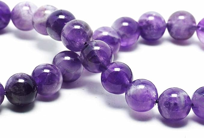 Natural Stone Beads Gemstone Beads for Jewelry Making - 6mm Round Loose Beads for Bracelets(59-62pcs, Dream Amethyst)