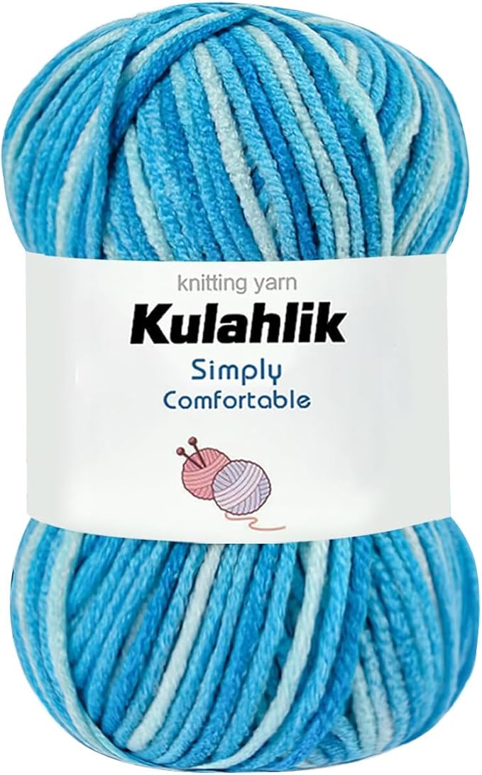 50g(1x50g) Acrylic Yarn for Crocheting and Knitting, Colorful Gradient Yarn Thread, 1 Rolls Skeins, Multicolor Hilo Acrílico, Perfect for DIY Crafts Project
