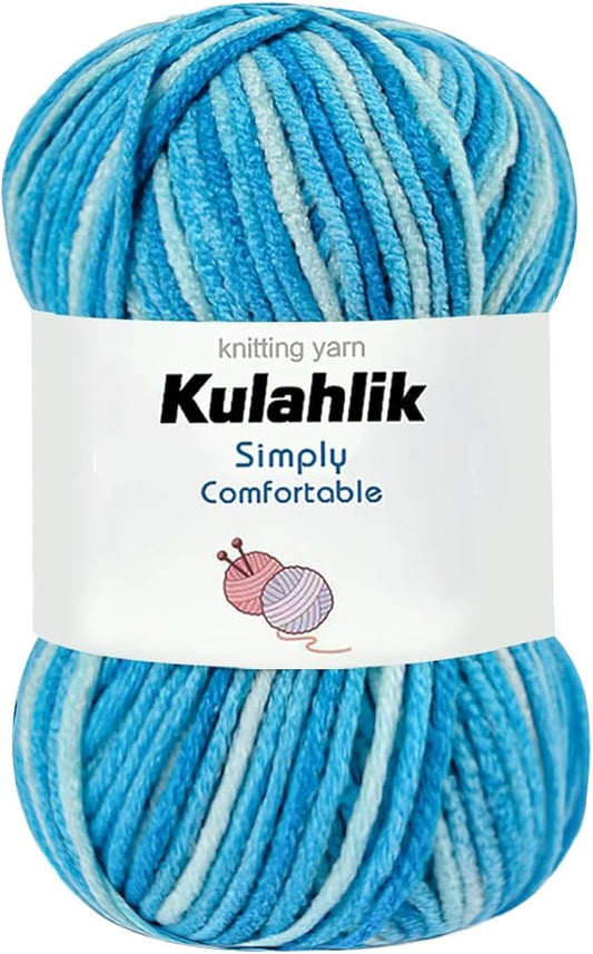50g(1x50g) Acrylic Yarn for Crocheting and Knitting, Colorful Gradient Yarn Thread, 1 Rolls Skeins, Multicolor Hilo Acrílico, Perfect for DIY Crafts Project