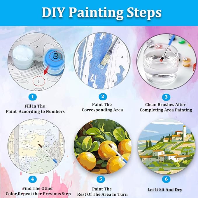 Artunion Lemon Paint by Numbers Kit for Adults,Lemon Tree Paint by Number Kits, DIY Oil Painting Paint by Number Kits on Canvas Arts Craft for Home Wall Decor 16x20 Inch
