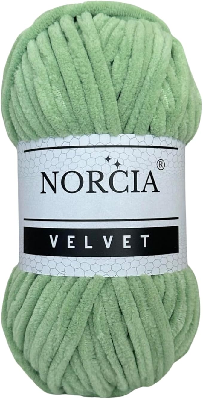 Soft Velvet Yarn Chenille Yarn for Crocheting Super Bulky (100g-3.50oz) (68m-74.3 yds) Baby Blanket Yarn for Knitting Amigurumi Yarn for Crochet Weaving Craft (Asparagus Green, 1 Skein)