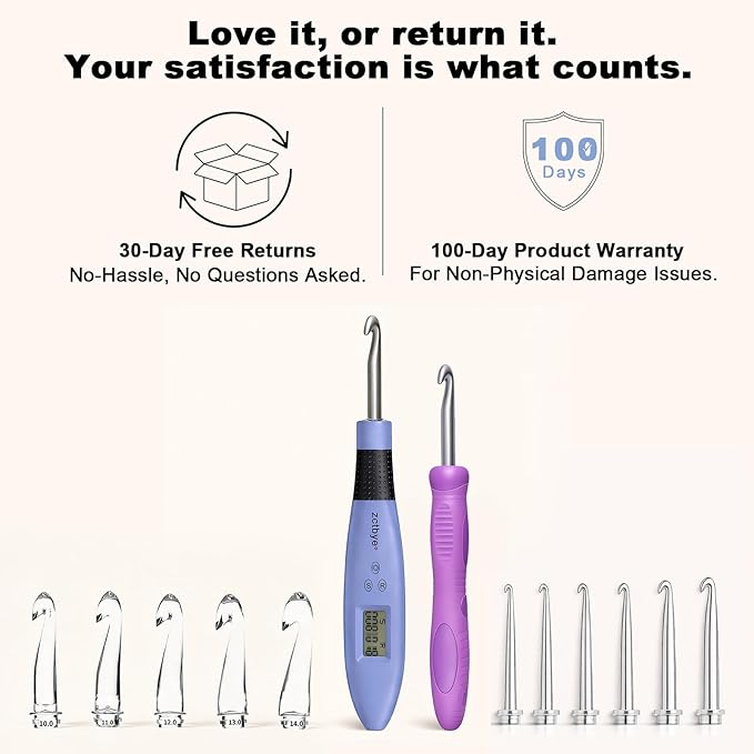 Light up Crochet Hook Set with Stitch Counter Crochet Kit with 18 Different Size Interchangeable Crochet Needle,Ergonomic with 2 Levels Led and Digital Stitch Counter for Crocheting and Knitting