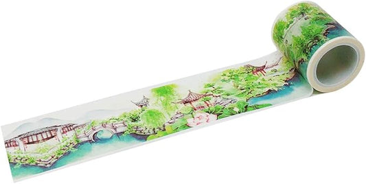 Wrapables Decorative Festive Wide Washi Masking Tape, 43mm x 5m, Chinese Paladin