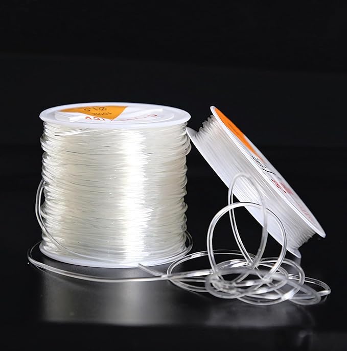 Elastic Bracelet String Cord Stretch Bead Cord for Jewelry Making and Bracelet Making Kits Transparent Stretchy String for Bracelets (Transparent 230ft/70M(0.7mm))