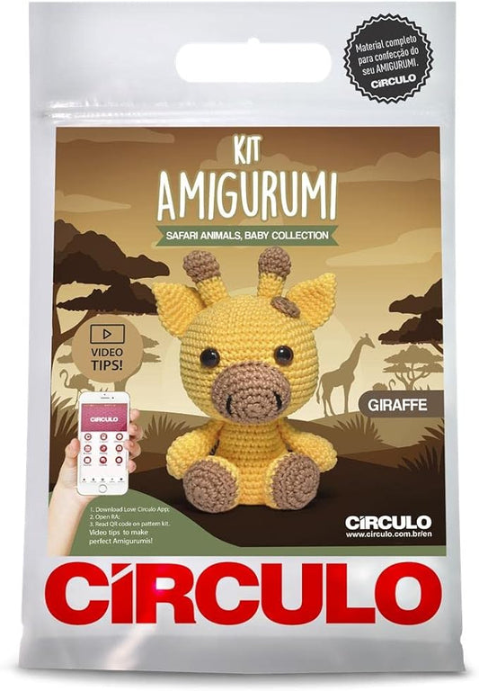 CIRCULO Amigurumi Kit - Safari Animal Crochet Kit for Beginners with Easy Instructions - All-Inclusive - Set with Premium Amigurumi Yarn - Giraffe
