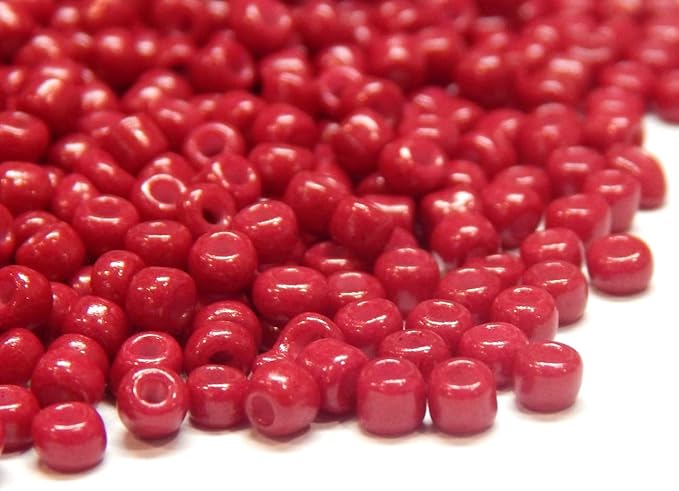 Perlin Glass Seed Beads 2mm 11/0 Round Mini Small Pony Beads 6500pcs for Making Earrings Bracelets Pendants Waist Jewelry DIY Handmade Opaque Color Kit (Wine Red)