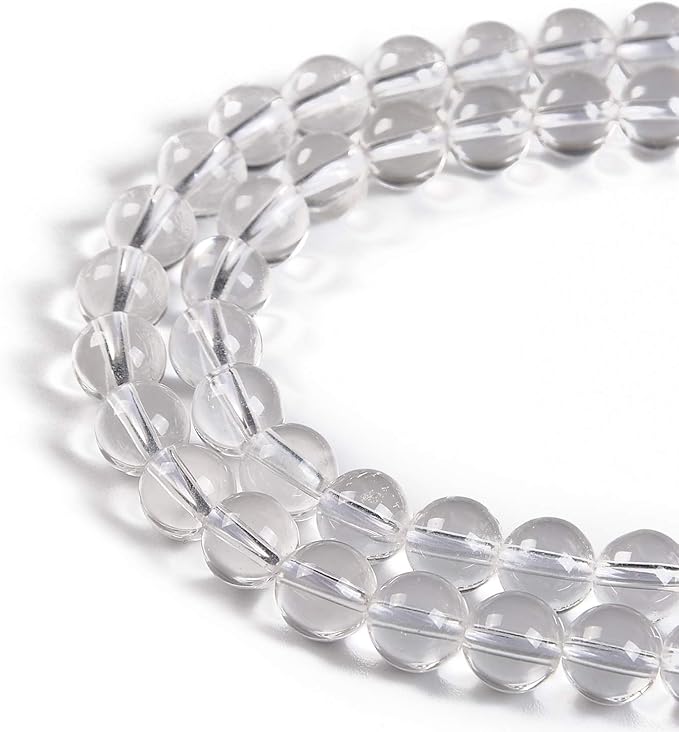 90pcs 4mm Natural Clear Quartz Crystals Gemstone Round Spacer Loose Stone Beads for Jewelry Making 15.5" 1 Strand (Clear Quartz Crystals, 4mm 90Beads)