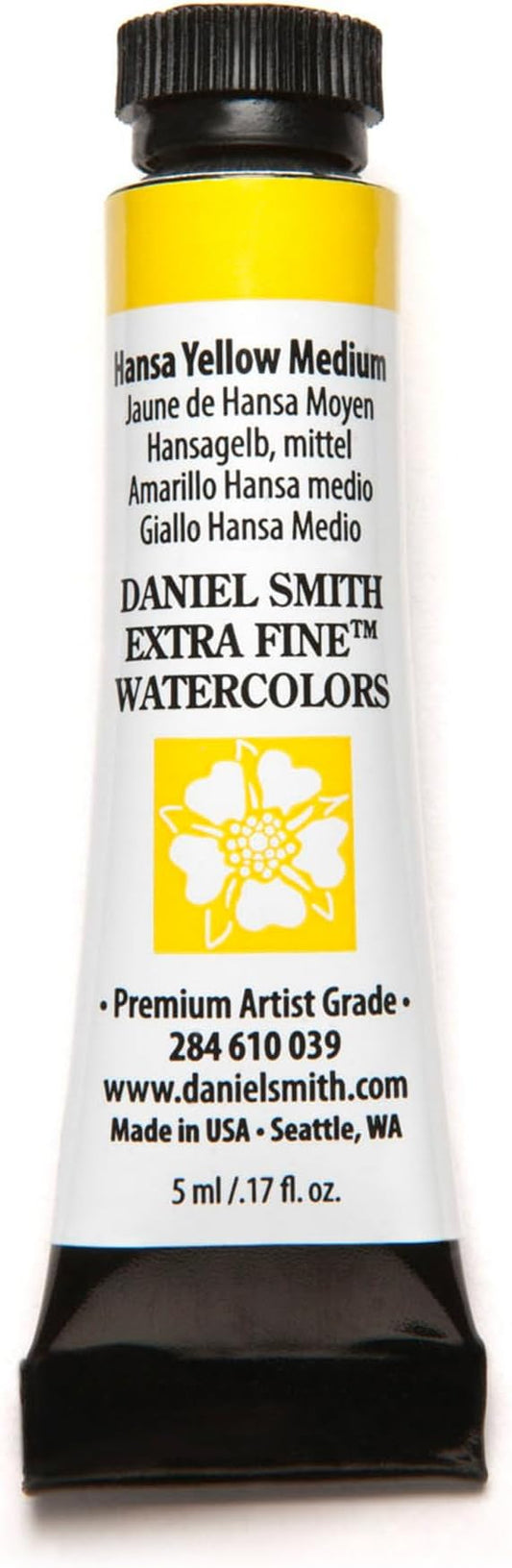 Daniel Smith Extra Fine Watercolor Paint, 5ml Tube, Hansa Yellow Medium, 284610039, 0.17 Fl Oz (Pack of 1)