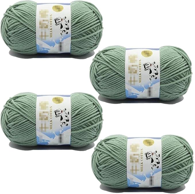 Caddice Comfy Blend Milk Wool Starter Kit - 4 Rolls Soft, Plain, Bulk Yarn for Knitting, Crochet, Handcrafts