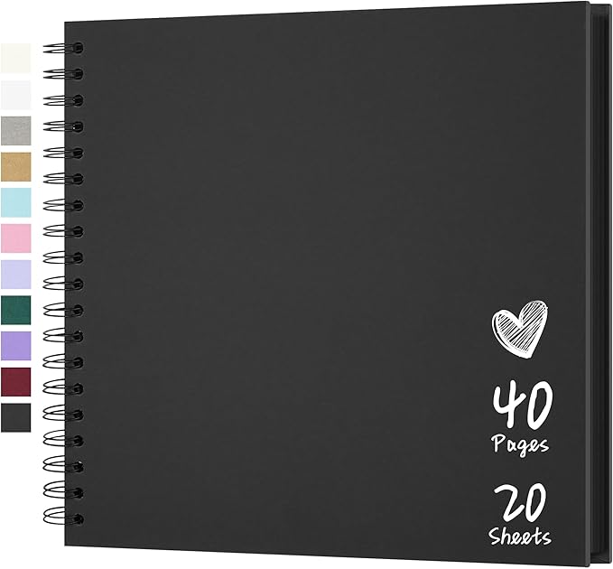 Scrapbook 10x10 Inch DIY Scrapbook Album Hardcover Kraft Paper Scrap Book Photo Albums 40 Pages Perfect for 4x6 / 5x7 Photos Memory Book for Family, Wedding