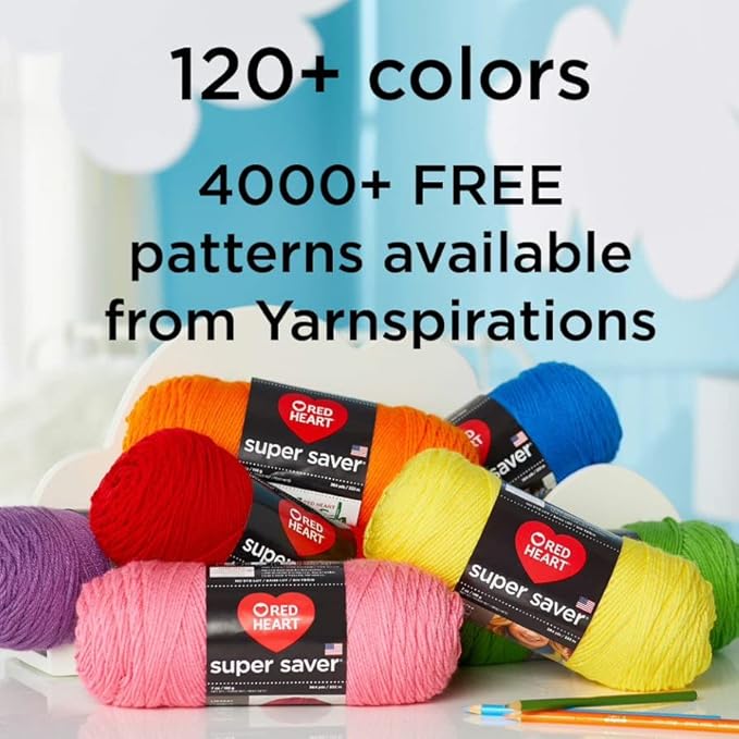 Red Heart Super Saver Ombre Sunny Yarn - 2 Pack of 10oz/283g - Acrylic - 4 Medium (Worsted) - 482 Yards - Knitting/Crochet