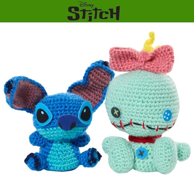 Innovative Designs Disney Lilo and Stitch Crochet Kit for Beginners, DIY Crochet Kits for Adults, Teens, Kids, Instruction Manual – Stitch and Scrump