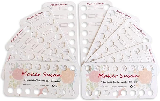 10 Pack Embroidery Thread Organizer Cards, Embroidery Floss Organizer Holder 16 Positions Cross Stitch Per Bobbin for Thread, Embroidery Floss Bobbin Cardboard, Thread Keeper, DIY Storage