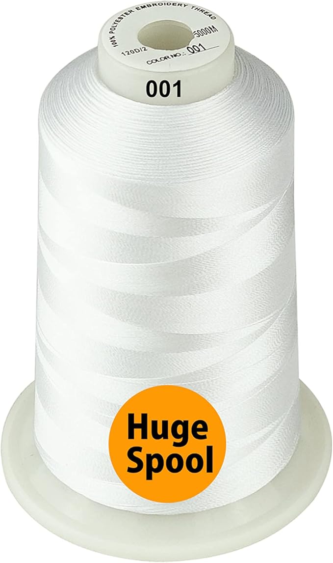 Simthread - 33 Selections - Various Assorted Color Packs of Polyester Embroidery Machine Thread Huge Spool 5500Y for All Purpose Sewing Embroidery Machines - Essential Color 1