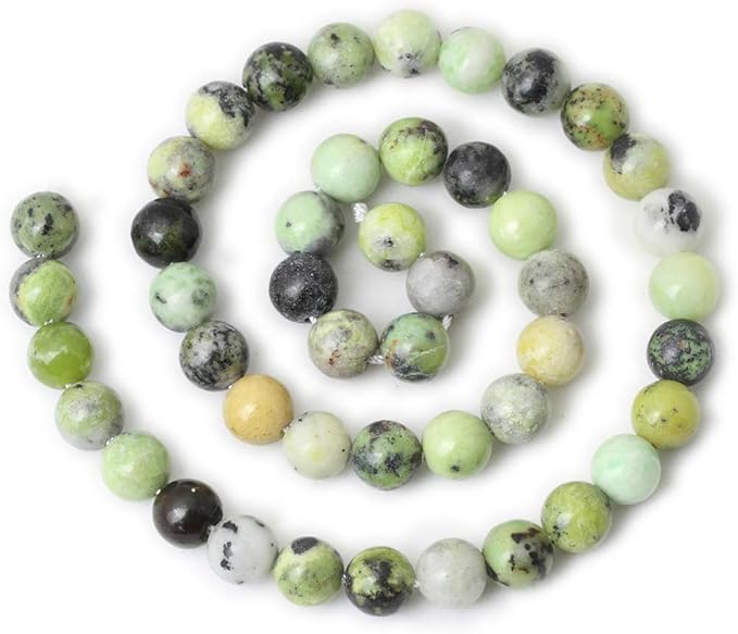 cheavian 45pcs 8mm natural australian jade stone beads round loose beads for jewelry making diy handmade materials 1 strand 15"