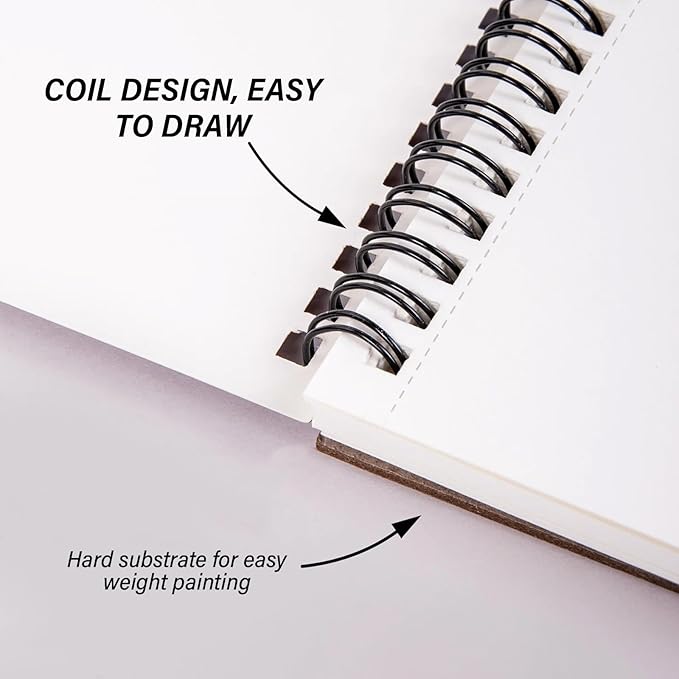 Cabreche Cute Sketchbook Top Spiral Bound Sketch Pad, 9 x 12 inch,100GSM Thick Paper,50 Sheets 100 Pages,Art Sketch Book Artistic Writing Drawing Paper for Girls Women Beginners-Color Block
