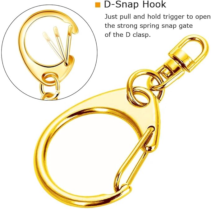 Roctee 50 Pack Gold Keychains with Jump Rings & Chains, 1.92" DIY Keychain Hardware Kit for Crafts, Key Ring Accessories for Keychain Making Projects