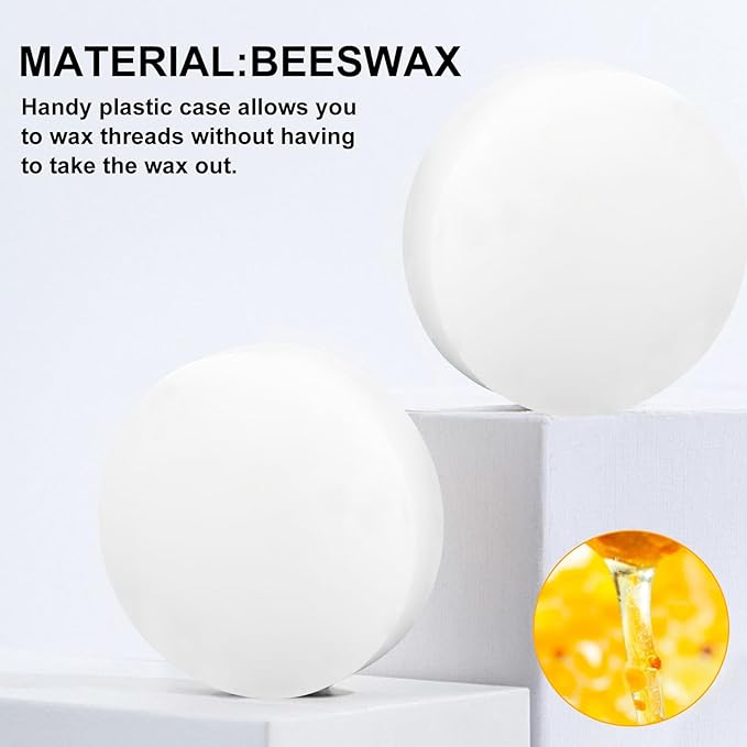 4Pcs Beeswax Thread Conditioner,Thread Wax for Sewing,Conditioner Beeswax for Quilting Sewing Strengthening Line Embroidery Wax(White)