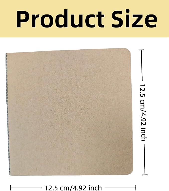 Hibmisy 2 Pack Sketchbook, 140LB/230GSM Drawing Paper, 58 Sheets Each, Sketch Book for Alcohol Markers, Watercolor, Acrylic Paint, Drawing & Quick Notes (Brown, 5"x5")