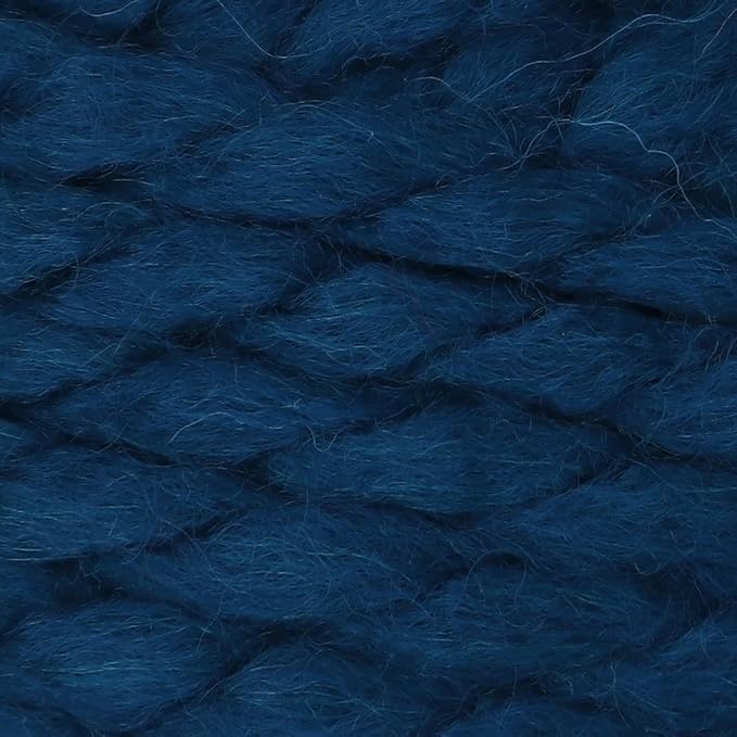 Estako Cozy Thick & Quick Yarn (4 Skeins Pack) 20% Wool 80% Acrylic Soft Super Bulky Weight #6 Knitting and Crocheting Yarn (4 x 3.52 Oz) / (4 x 65 Yrds) (55132-Night Blue)