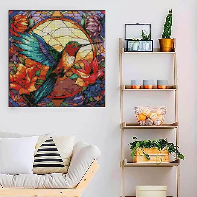 hummingbird stamped cross stitch kits hummingbird cross stitch patterns,dimensions cross stitch kits embroidery kit arts and crafts for beginners 13.7x13.7 inch