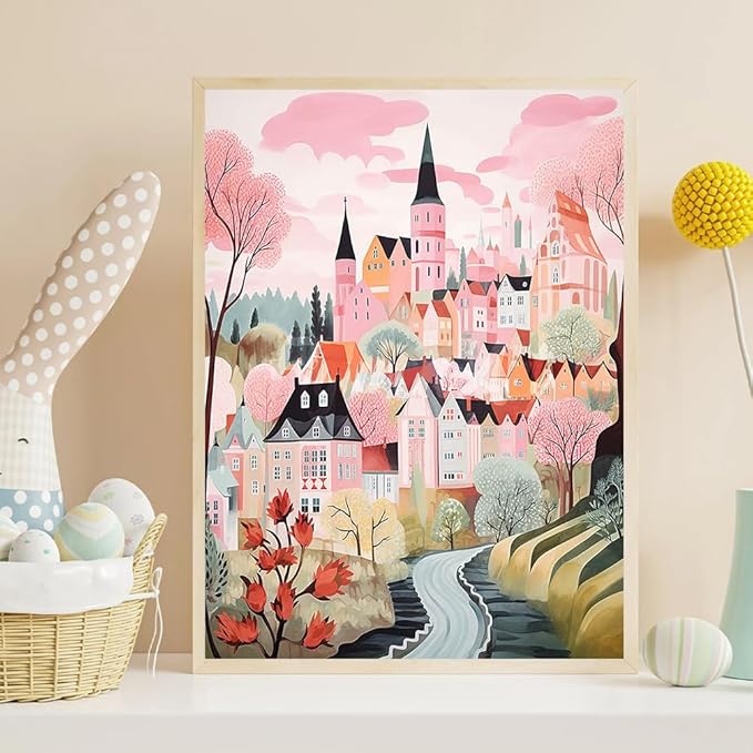 ijbnhd House Diamond Art Kits for Adults - Romantic Castle Diamond Painting Kits for Adults, 5D Diamond Painting House, DIY Full Drill Gem Art Crafts for Home Wall Decor 12x16inch