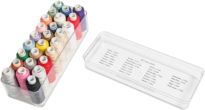 Connecting Threads 100% Cotton Essential Thread Set - 26 Spools 220 Yards Each with Carrier