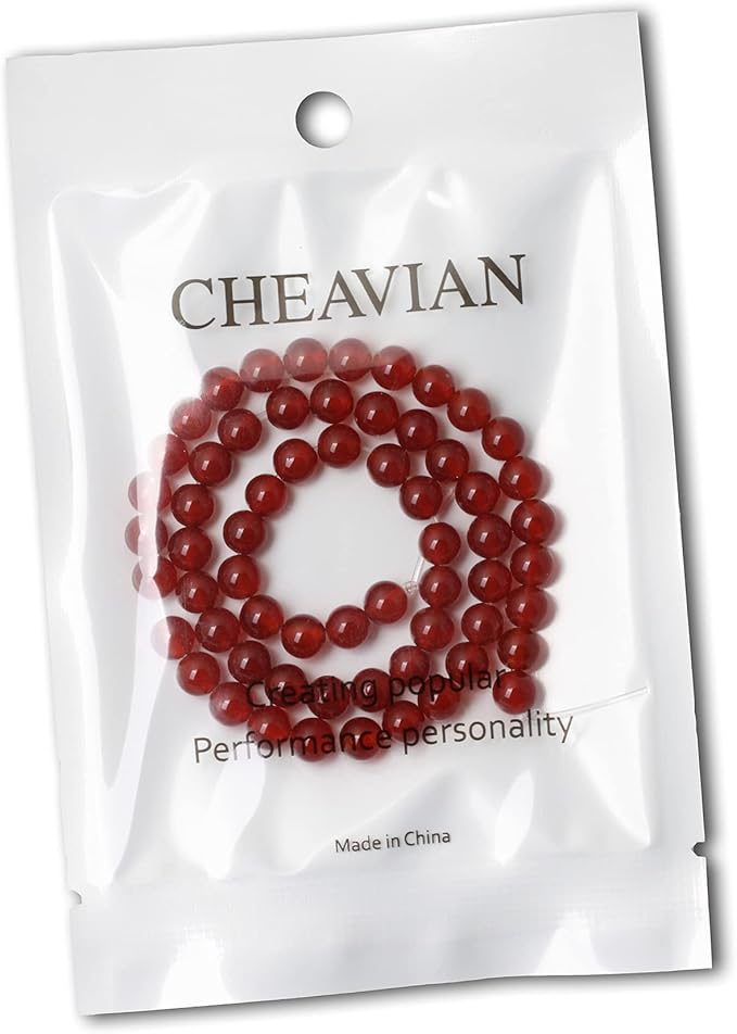 60PCS 6mm Natural Red Agate Gemstone Round Loose Beads for Jewelry Making 1 Strand 15"
