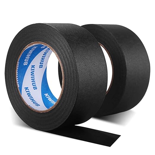 Painter's Tape, 2"(50mm) x 60 yd (120 Yards Total), 2 Rolls - Black Painting & Masking Tape - Multi Surface Use - 14 Day Clean Release Trim Edge Finishing Tape