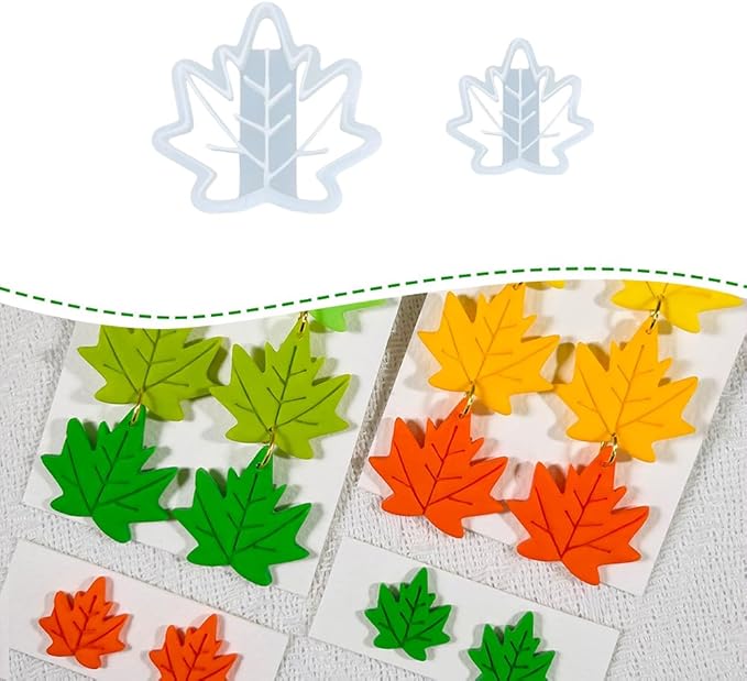 Xaekicr Polymer Clay Cutters Maple Leaf Set – 2PCS Fall Leaf Clay Earring Cutters for Polymer Clay Jewelry, Autumn Theme Clay Tools and Cutters for Earrings, Crafts and Seasonal DIY