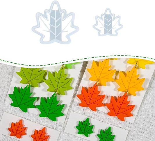 Xaekicr Polymer Clay Cutters Maple Leaf Set – 2PCS Fall Leaf Clay Earring Cutters for Polymer Clay Jewelry, Autumn Theme Clay Tools and Cutters for Earrings, Crafts and Seasonal DIY