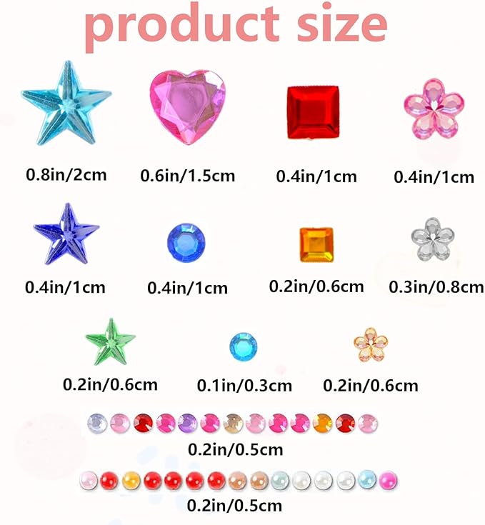 880 craft rhinestone gem stickers (5 self - adhesive sheets). acrylic, face - applicable, multicolor, great for diy crafting & decorating，small stickers for kids
