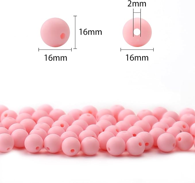 bonny boxx 60pcs 16mm matte pink acrylic round beads, frosted plastic resin bubblegum balls chunky gumball beads for necklace and bracelet making, crafting supplies