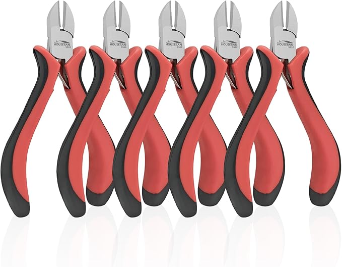 houseran wire cutters 4"-5 pack side cutters for jewelry making with spring loaded for diy, craft, repairing