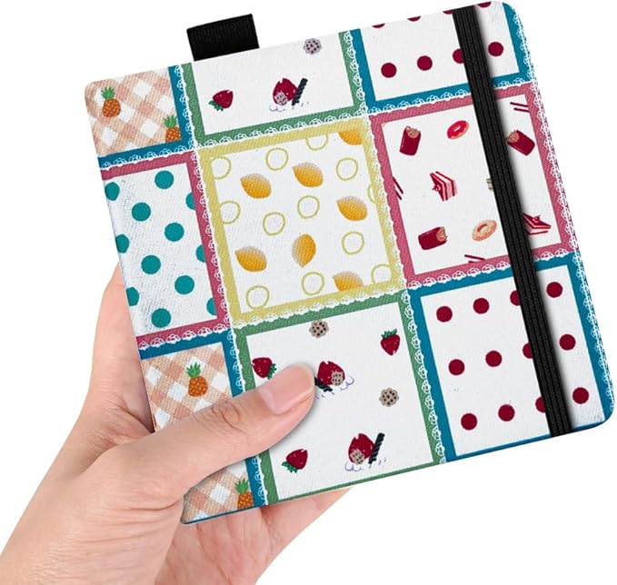 Mifuner Square 5.1X5.1 300gsm Watercolor Journal Hardbound 40pgs（20 Sheets Front Back 2 Textures） Travel Size for Calligrapher Colored Pencil Watercolor Sketch Handmade Cloth Cover Notebook Sweet