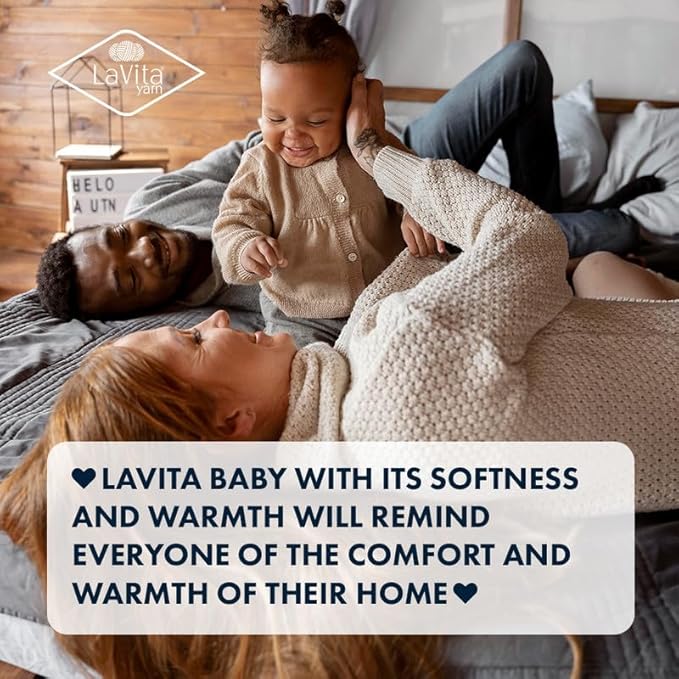LaVita Baby Premium Anti-Pill Acrylic Yarn - 820 Yards, 3 x 3.5 oz - Warm, Airy Fiber with Silky Texture - Oeko-TEX Certified, Durable, Lightweight, Long-Lasting, Solid Pastel Colors - 3 Skeins Pack