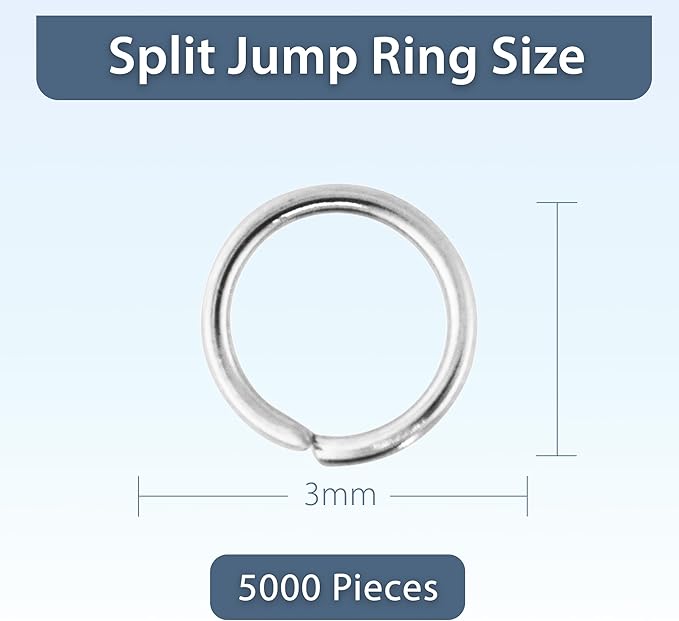 Mandala Crafts Assorted Stainless Steel Jump Rings Jewelry Findings Metal O Rings for Jewelry Making Supplies - 5000 Small Open Jump Rings Kit for Necklace Earring