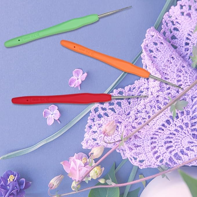 Small Size Crochet Hook Lace Crochet Needle QLRFFLJOY 2.0mm Crochet Hook Embroidery Thread Knitting Weaving Tool DIY Lace Yarn Crochet Needles (2.0 mm)