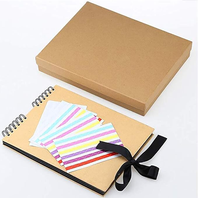 Gotideal DIY Scrapbook Album Craft Paper Wedding and Anniversary Photo Album Family Scrapbook，DIY Accessories and Scrapbooking Supplies,40 Sheets（Yellow）