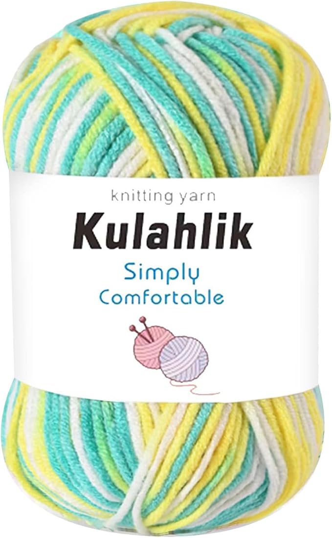 50g(1x50g) Acrylic Yarn for Crocheting and Knitting, Colorful Gradient Yarn Thread, 1 Rolls Skeins, Multicolor Hilo Acrílico, Perfect for DIY Crafts Project