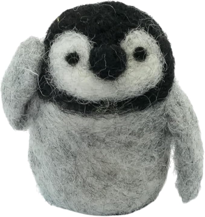 Woolbuddy Needle Felting Kit for Beginners Adults, Penguin Sea Animal Project, Includes Supplies, Two Needles, and Clear Instructions for Creative Crafts
